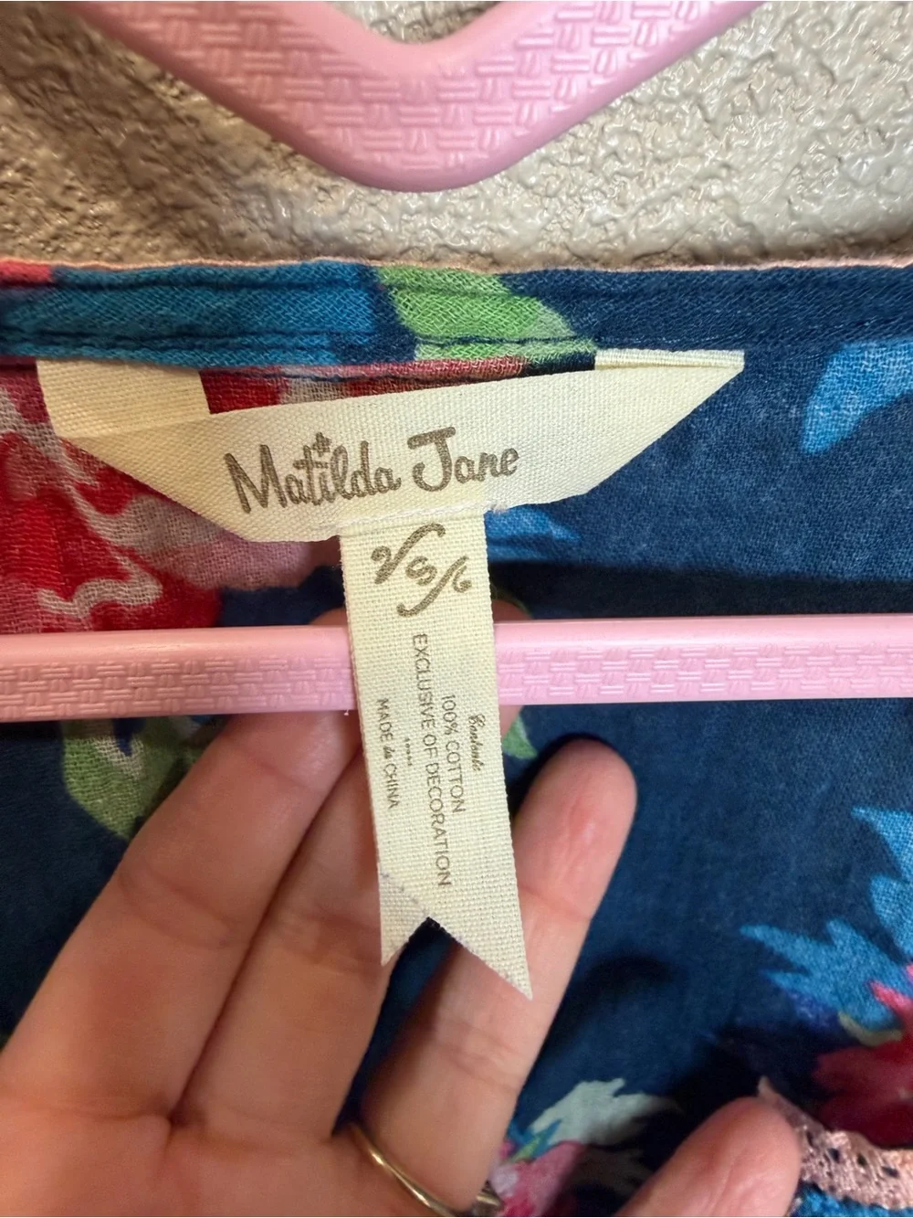 Matilda Jane Teal & Pink Floral Tie-Waist Swim Coverup